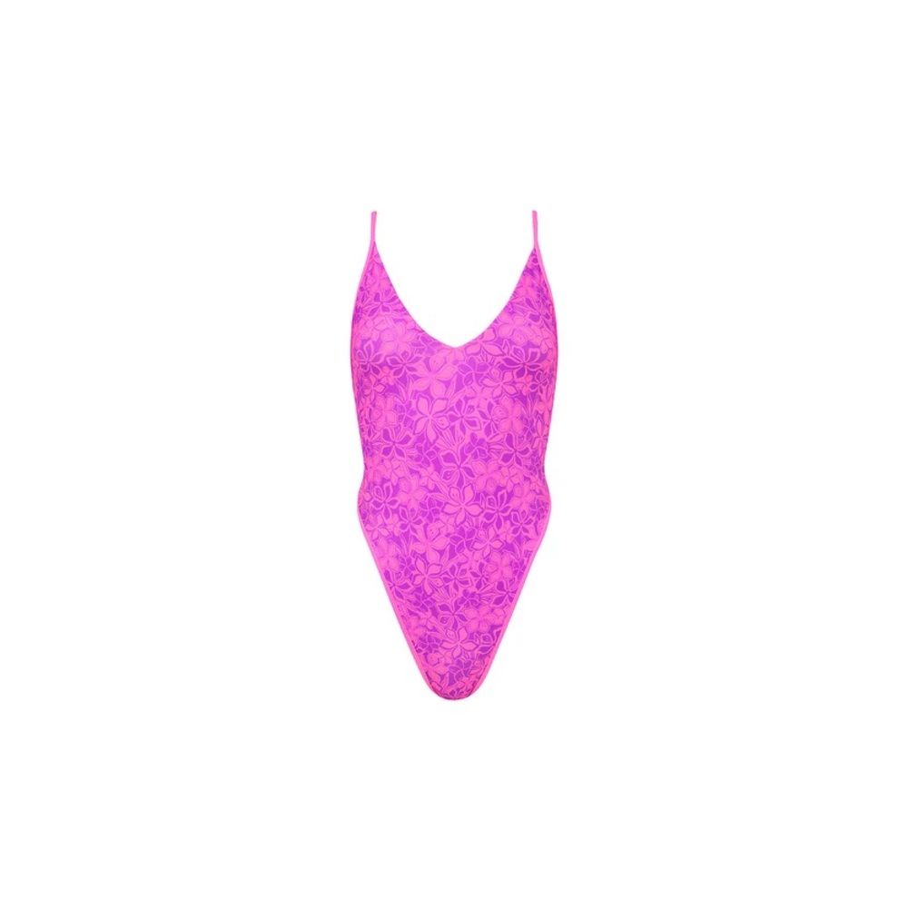 Kulani Kinis Hot Pink Floral One-Piece - Picture 3 of 5